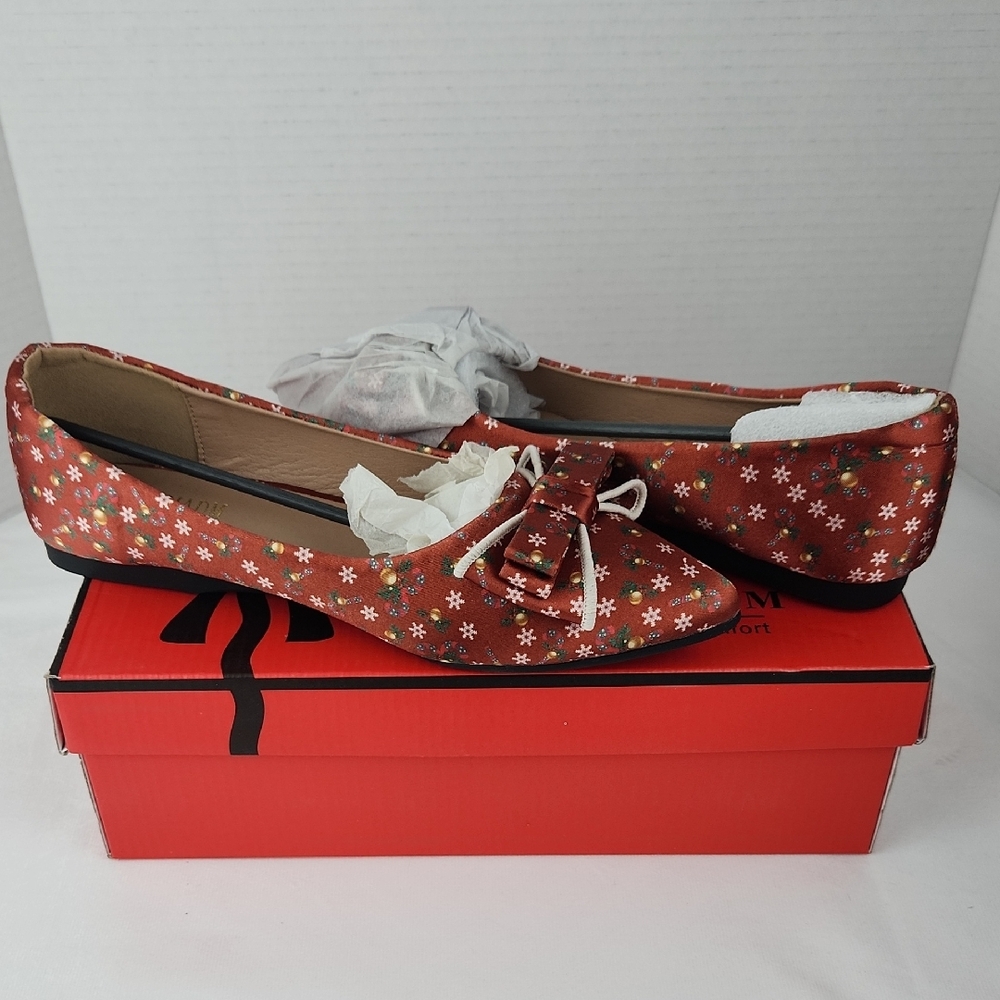 Pointy Toe Dressy Flat Christmas Shoes